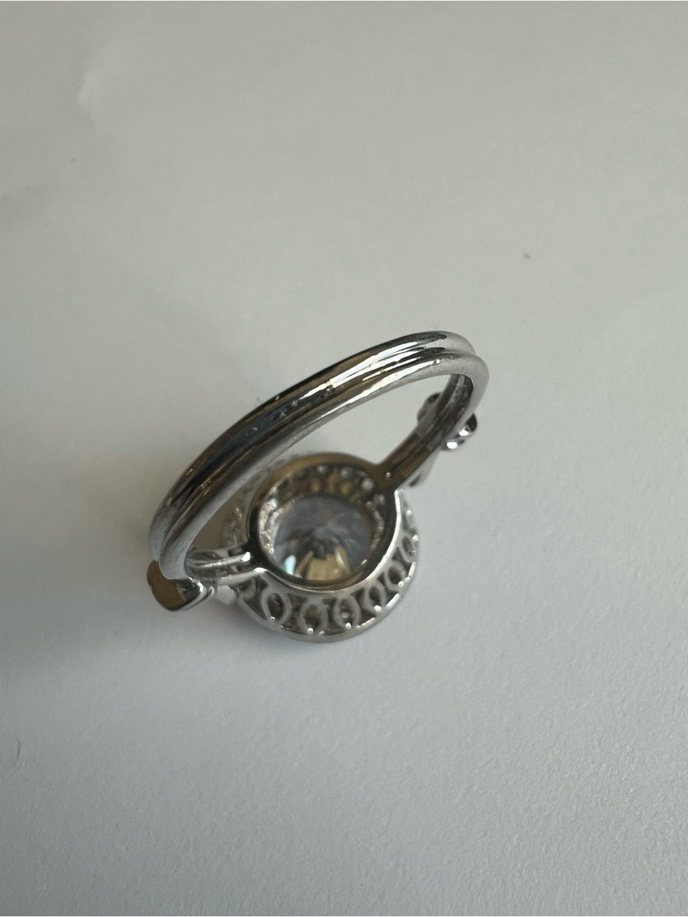 Source Unknown Silver Halo Cushion-Cut Ring - White - Picture 7 of 7